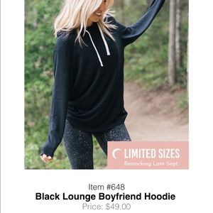 Zyia Black Lounge Boyfriend Hoodie - Size XL